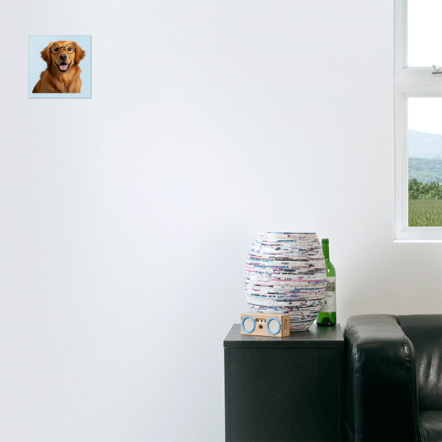 Labrador Retriever With Black-Frame Glasses by Oscar's Store 1